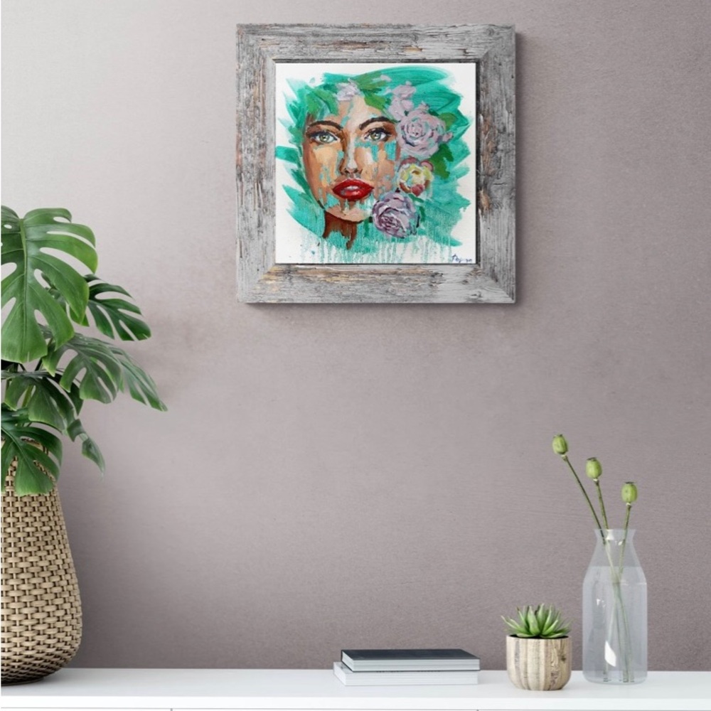 Hawaiian Girl With Flowers Original Oil Painting 14/14